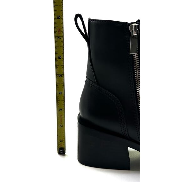 Steve Madden Ruthy Black Leather Ankle Boots Side Zip Womens Size 7.5M New $119 - Picture 9 of 12